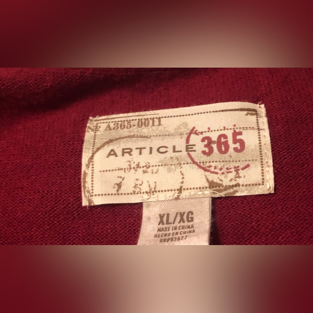 Article 365 Red Men's Sweater in - Picture 3 of 3
